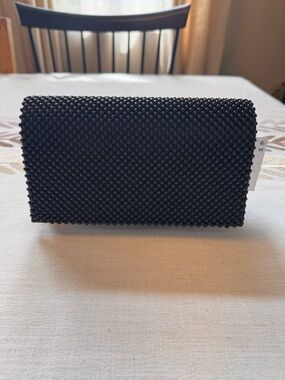 Jessica McClintock Convertible Black Beaded Evening Bag